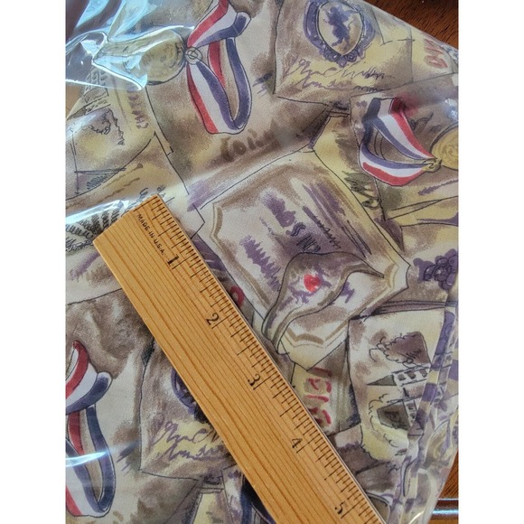 Le Chateau a Nacy original for free spirit fabric red white and blue medals 5 yd - Picture 6 of 6